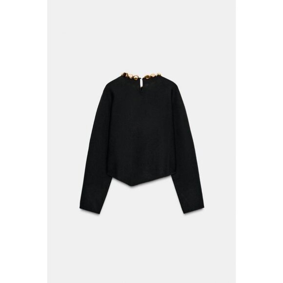 ZARA KNIT METALLIC BALL JUMPER - Picture 6 of 7